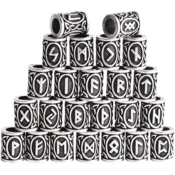 Perles barbe alphabet runique viking