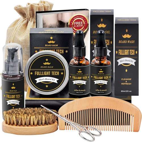 Kit Barbe Homme 9pcs-Coffret Cadeaux Hommes Original, Kit de Soin